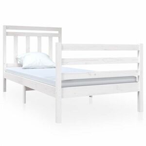 vidaXL fehér tömör fa ágykeret 90 x 190 cm (Single) kép