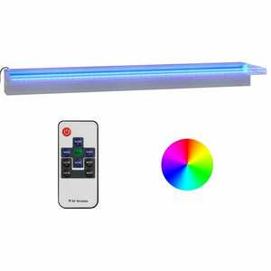 vidaXL rozsdamentes acél vízeséskifolyó RGB LED-ekkel 90 cm kép