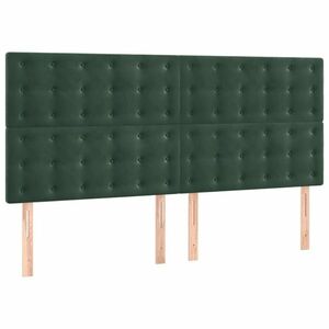 vidaXL 4 db sötétzöld bársony fejtámla 100x5x78/88 cm kép