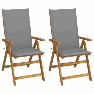 vidaXL 2 db dönthető tömör akácfa kerti szék párnákkal kép