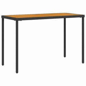 vidaXL fekete polyrattan akácfa lapos kerti asztal 115x54x74 cm kép