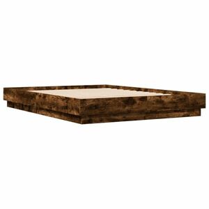vidaXL füstös tölgyszínű szerelt fa ágykeret 150 x 200 cm kép