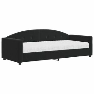 Fekete bársony kanapéágy 90 x 190 cm kép