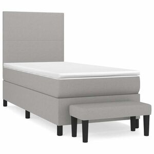 vidaXL világosszürke szövet rugós ágy matraccal 90x190 cm kép