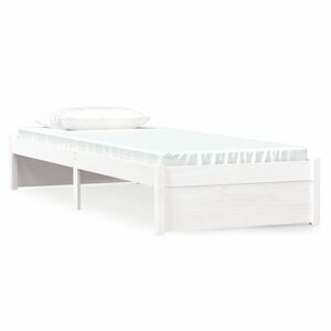 vidaXL Small Single fehér tömör fa ágykeret 75 x 190 cm kép