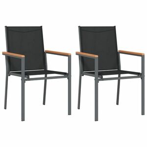 vidaXL 2 db fekete textilén és acél kerti szék 55 x 61, 5 x 90 cm kép