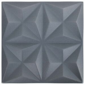 vidaXL 12 darab origami szürke 3D fali panel 50 x 50 cm 3 m² kép