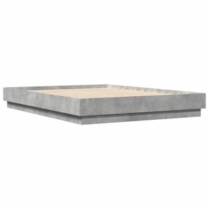 vidaXL betonszürke szerelt fa ágykeret 140x190 cm kép