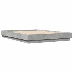 vidaXL betonszürke szerelt fa ágykeret 150 x 200 cm kép
