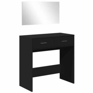 vidaXL fekete fésülködőasztal tükörrel 80x39x80 cm kép