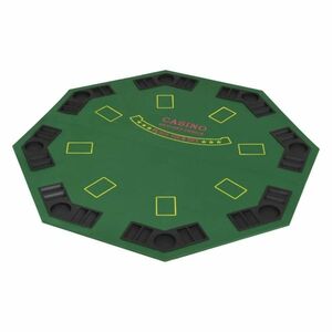 vidaXL 8 személyes, nyolcszögletes, zöld összecsukható pókerasztallap kép