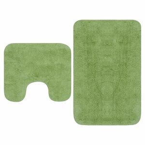 vidaXL 2 részes zöld szövet fürdőszobaszőnyeg-garnitúra kép