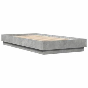 vidaXL betonszürke szerelt fa ágykeret 90 x 190 cm kép