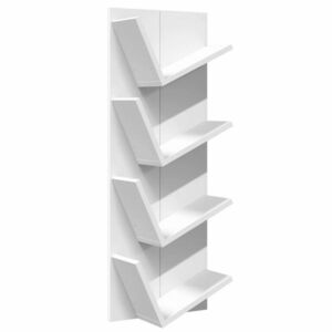 vidaXL 4 szintes fehér fali könyvespolc 33 x 16 x 90 cm kép