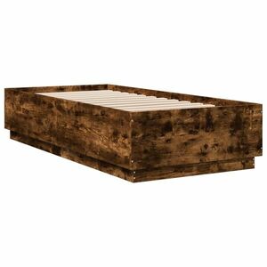 vidaXL füstös tölgyszínű szerelt fa ágykeret 100 x 200 cm kép