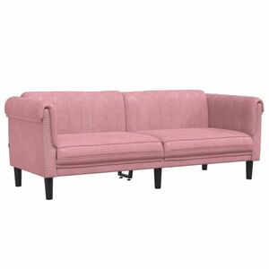 vidaXL rózsaszín 3 személyes bársony kanapé kép