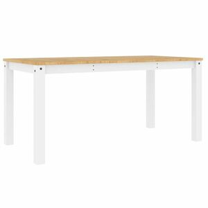 vidaXL Panama fehér tömör fenyőfa ebédlőasztal 160 x 80 x 75 cm kép