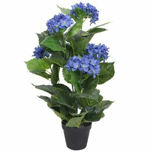 vidaXL műhortenzia virágcseréppel 60 cm kék kép