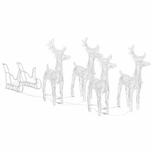 vidaXL akril rénszarvasok és szán karácsonyi dekoráció 280x28x55 cm kép