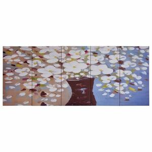 vidaXL többszínű vázás virágos nyomtatott vászon faliképszett 150x60cm kép