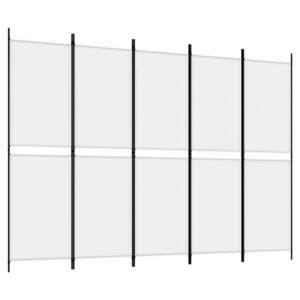 vidaXL fehér 5 paneles paraván 250x180 cm szövet kép
