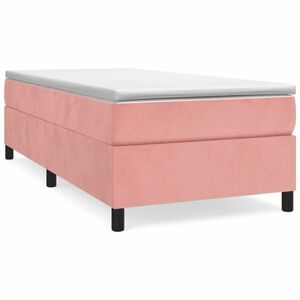 vidaXL rózsaszín bársony rugós ágy matraccal 80 x 200 cm kép