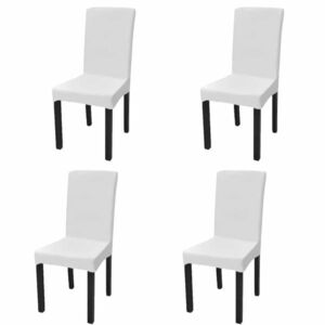 vidaXL 4 db fehér szabott nyújtható székszoknya kép