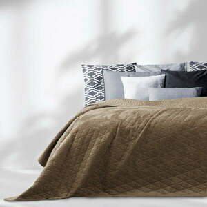 Világosbarna bársony steppelt ágytakaró 170x210 cm Laila – AmeliaHome kép