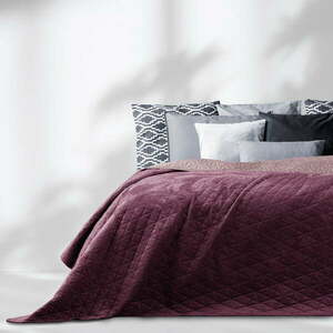 Sötét rózsaszín bársony steppelt ágytakaró 170x210 cm Laila – AmeliaHome kép