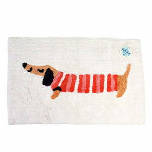Piros-fehér fürdőszobai kilépő 83x52, 5 cm Sausage Dog – Rex London kép