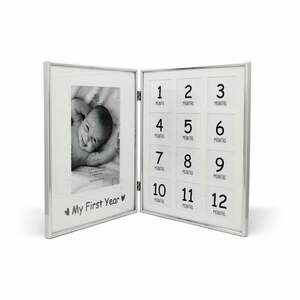 Ezüstszínű álló képkeret 21x26 cm My First Year – Zilverstad kép