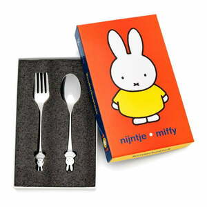 Ezüstszínű rozsdamentes acél gyerek evőeszköz Miffy – Zilverstad kép