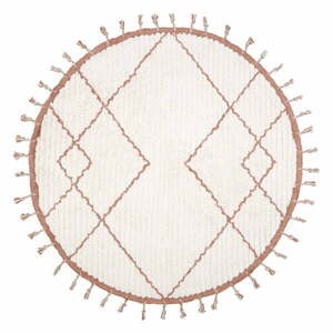 Come fehér-barna pamut kézzel készített szőnyeg, ø 120 cm - Nattiot kép