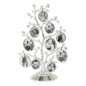 Ezüstszínű fém álló képkeret 27x18 cm Family Tree – Zilverstad kép