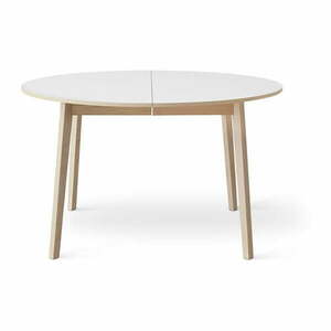 Single bővíthető étkezőasztal fehér asztallappal, Ø130 - Hammel kép