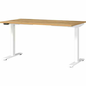 Íróasztal elektromosan állítható magassággal, tölgyfa dekoros asztallappal 80x140 cm Jet – Germania kép