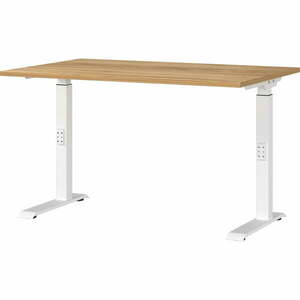 Íróasztal állítható magassággal, tölgyfa dekoros asztallappal 80x120 cm Downey – Germania kép