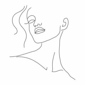 Poszter 29x41 cm Minimal Woman Face Line Art – Veronika Boulová kép