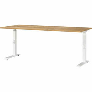 Íróasztal állítható magassággal, tölgyfa dekoros asztallappal 80x180 cm Downey – Germania kép
