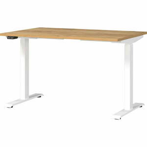 Íróasztal elektromosan állítható magassággal, tölgyfa dekoros asztallappal 80x120 cm Jet – Germania kép