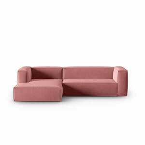 Rózsaszín bársony sarokkanapé Mackay – Cosmopolitan Design kép
