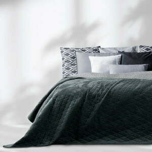 Sötétszürke bársony steppelt ágytakaró 260x280 cm Laila – AmeliaHome kép
