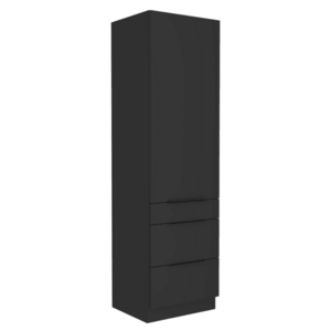 Magas szekrény, fekete, SIBER 60 DKS-210 3S1F kép