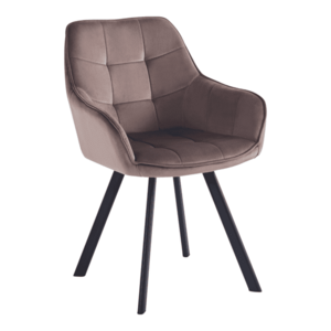 Design fotel, szürkésbarna Velvet/fekete, PETIN kép