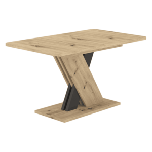 Kihúzható étkezőasztal, artisan tölgy/antracit, 140-180x85 cm, EXIL kép