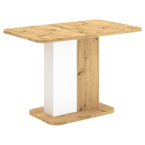 Kihúzható étkezőasztal, artisan tölgy/fehér, 110-145x68, 6 cm, NETOX kép