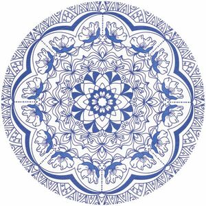 Iva virág tányéralátét kék, 38 cm kép