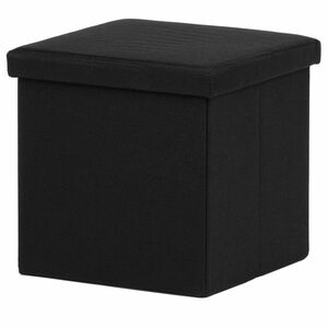 Puff tárolóhelyekkel, fekete, 38 x 38 x 38 cm kép