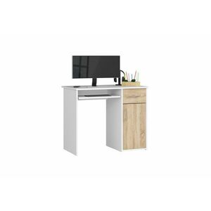 PINTA íróasztal, 90x74x50, fehér/tölgy sonoma kép