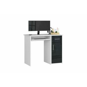 PINTA 2 íróasztal, 90x74x50, fehér/grafit fényes kép